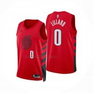 Maglia Portland Trail Blazers Damian Lillard No 0 Statement 2025-26 Rosso