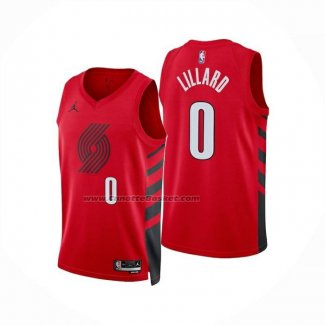 Maglia Portland Trail Blazers Damian Lillard No 0 Statement 2025-26 Rosso