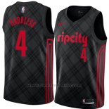 Maglia Portland Trail Blazers Maurice Harkless #4 Citta 2018 Nero