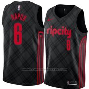 Maglia Portland Trail Blazers Shabazz Napier #6 Citta 2018 Nero