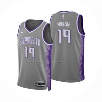 Maglia Sacramento Kings Chima Moneke #19 Citta 2022-23 Grigio