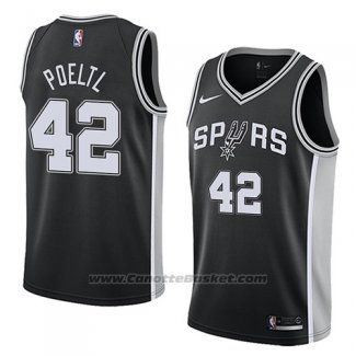 Maglia San Antonio Spurs Jakob Poeltl #42 Icon 2018 Nero