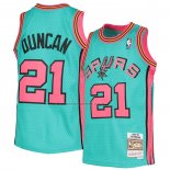 Maglia San Antonio Spurs Tim Duncan NO 21 Mitchell & Ness 1998-99 Verde