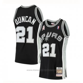 Maglia San Antonio Spurs Tim Duncan #21 Mitchell & Ness 2001-02 Nero