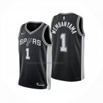 Maglia San Antonio Spurs Victor Wembanyama No 1 Icon 2024-25 Nero
