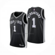 Maglia San Antonio Spurs Victor Wembanyama No 1 Icon 2024-25 Nero