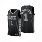 Maglia San Antonio Spurs Victor Wembanyama No 1 Statement 2024-25 Nero