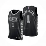 Maglia San Antonio Spurs Victor Wembanyama No 1 Statement 2024-25 Nero