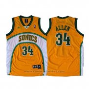 Maglia Seattle SuperSonics Ray Allen #34 Historic Giallo