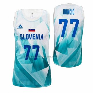 Maglia Slovenia Luka Doncic NO 77 Tokyo 2021 Bianco