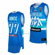 Maglia Slovenia Luka Doncic NO 77 Tokyo 2021 Blu