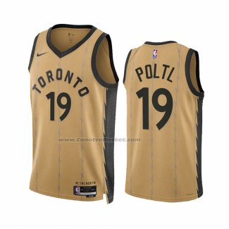 Maglia Toronto Raptors Jakob Poltl #19 Citta 2023-24 Or