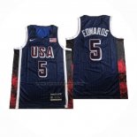 Maglia USA 2024 Anthony Edwards #5 Olimpiadi Blu