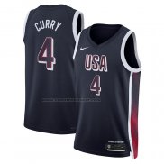 Maglia USA 2024 Stephen Curry #4 Blu1