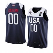 Maglia USA Personalizzate 2019 FIBA Basketball World Cup Blu