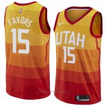 Maglia Utah Jazz Derrick Favors #15 Citta 2018 Giallo