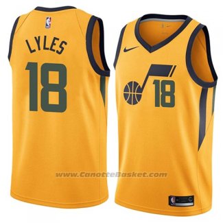 Maglia Utah Jazz Jairus Lyles #18 Statement 2018 Giallo