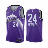 Maglia Utah Jazz Walker Kessler #24 Citta 2023-24 Viola