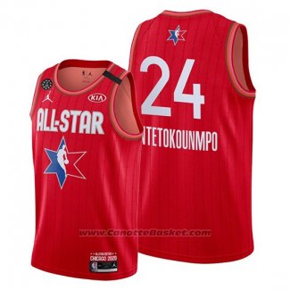 Maglia All Star 2020 Milwaukee Bucks Giannis Antetokounmpo #24 Rosso