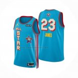 Maglia All Star 2025 Lebron James No 23 Blu Claro