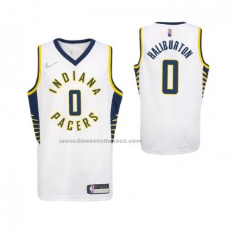 Maglia Bambino Indiana Pacers Tyrese Haliburton #0 Association 2022-23 Bianco