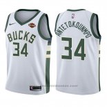 Maglia Bambino Milwaukee Bucks Giannis Antetokounmpo #34 Association 2017-18 Bianco