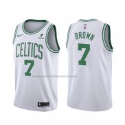 Maglia Boston Celtics Jaylen Brown NO 7 Association 2021-22 Bianco