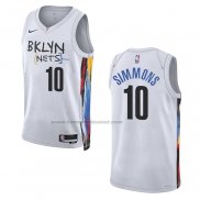 Maglia Brooklyn Nets Ben Simmons #10 Citta 2022-23 Bianco