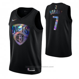 Maglia Brooklyn Nets Kevin Durant #7 Iridescent Logo Nero