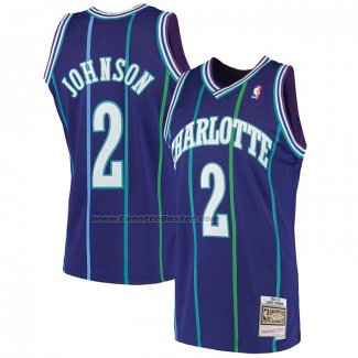 Maglia Charlotte Hornets Larry Johnson NO 2 Mitchell & Ness 1994-95 Viola