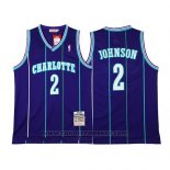 Maglia Charlotte Hornets Larry Johnson #2 Retro Viola