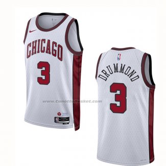 Maglia Chicago Bulls Andre Drummond #3 Citta 2022-23 Bianco