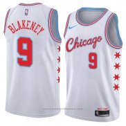 Maglia Chicago Bulls Antonio Blakeney #9 Citta 2018 Bianco