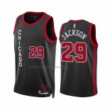 Maglia Chicago Bulls Quenton Jackson #29 Citta 2023-24 Nero