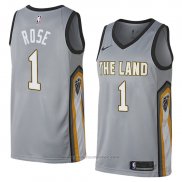 Maglia Cleveland Cavaliers Derrick Rose #1 Citta 2018 Grigio