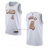 Maglia Cleveland Cavaliers Evan Mobley #4 Citta 2022-23 Bianco