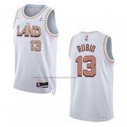 Maglia Cleveland Cavaliers Ricky Rubio #13 Citta 2022-23 Bianco