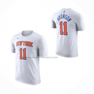 Maglia Corta Manga New York Knicks Jalen Brunson No 11 Bianco
