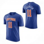 Maglia Corta Manga New York Knicks Jalen Brunson No 11 Blu