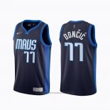 Maglia Dallas Mavericks Luka Doncic #77 Earned 2020-21 Blu