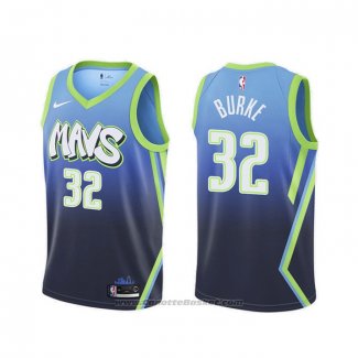 Maglia Dallas Mavericks Trey Burke #32 Citta 2020 Blu