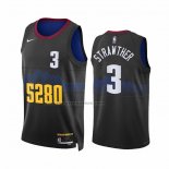 Maglia Denver Nuggets Julian Strawther #3 Citta 2023-24 Nero