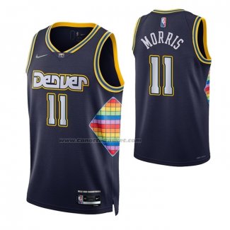 Maglia Denver Nuggets Monte Morris NO 11 Citta 2021-22 Blu