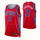 Maglia Detroit Pistons Cade Cunningham NO 2 Citta 2021-22 Rosso