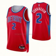 Maglia Detroit Pistons Cade Cunningham NO 2 Citta 2021-22 Rosso