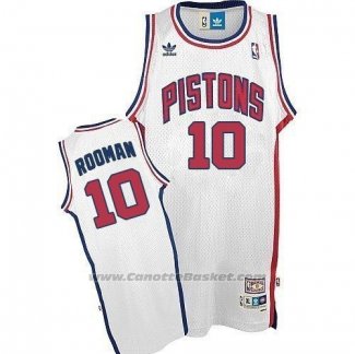 Maglia Detroit Pistons Dennis Rodman #10 Retro Bianco