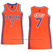 Maglia Donna New York Knicks Carmelo Anthony #7 Arancione