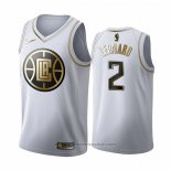 Maglia Golden Edition Los Angeles Clippers Kawhi Leonard #2 Bianco