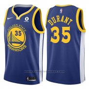 Maglia Golden State Warriors Kevin Durant #35 2017-18 Blu