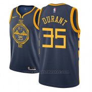 Maglia Golden State Warriors Kevin Durant #35 Citta 2018-19 Blu